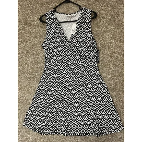 new york and company cotton dress New York & Company | Dresses | Nwt New York Company Cotton Puff Sleeve Buttoned Dress